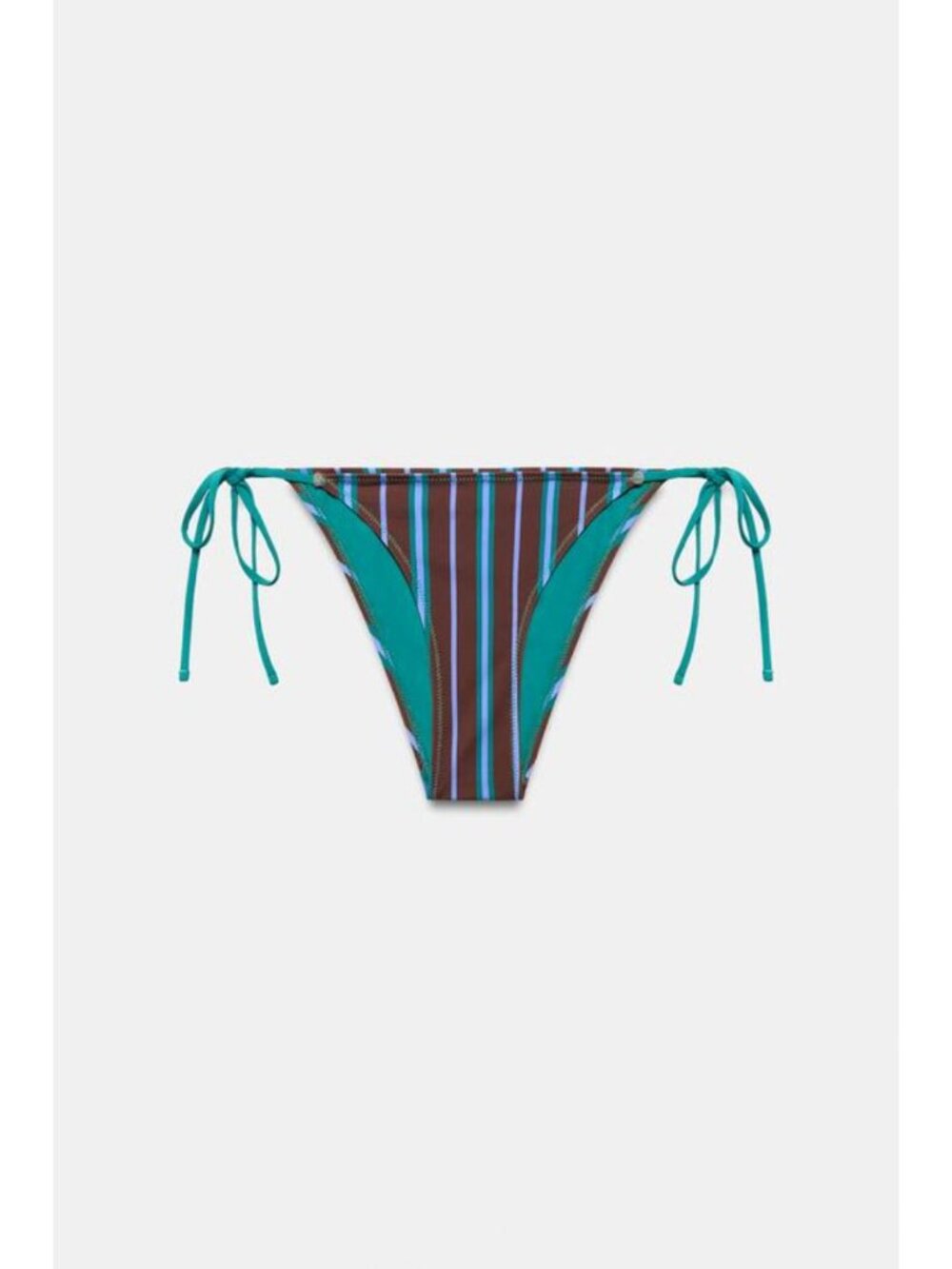 ZARA STRIPED BIKINI BOTTOMS WITH TIES